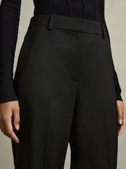 Reiss Black Millie Petite Wide-Leg Tailored Trousers - Image 5 of 8