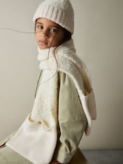 Reiss Cream Becca Pouch-Pocket Fluffy Scarf With Wool And Cashmere - Image 2 of 4