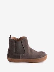 ToeZone River Boys Brown Suede Leather Gusset and Zip Boots - Image 1 of 4