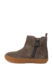 ToeZone River Boys Brown Suede Leather Gusset and Zip Boots - Image 4 of 4