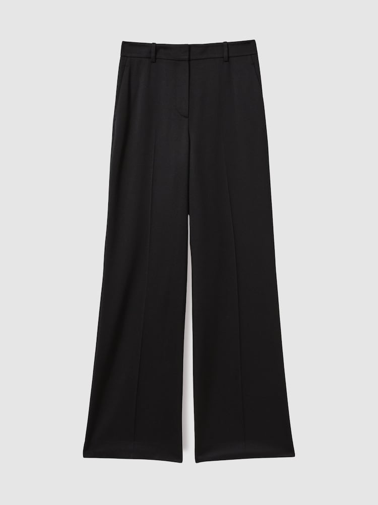 Reiss Black Millie Wide-Leg Tailored Trousers - Image 2 of 7