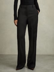 Reiss Black Millie Wide-Leg Tailored Trousers - Image 4 of 7