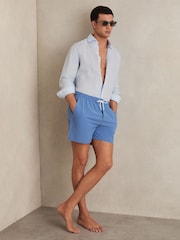 Reiss French Blue Cliff Drawstring Swim Shorts - Image 1 of 7