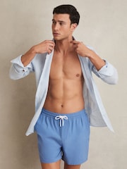 Reiss French Blue Cliff Drawstring Swim Shorts - Image 3 of 7