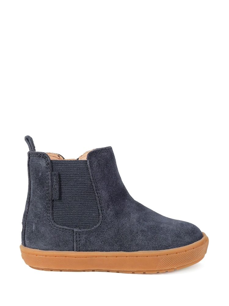 ToeZone Sam Boys Navy Suede Leather Gusset and Zip Boots - Image 4 of 7