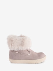 Toezone Girls Faith Suede Leather Faux Fur Zip Boots - Image 1 of 6