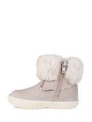 Toezone Girls Faith Suede Leather Faux Fur Zip Boots - Image 2 of 6