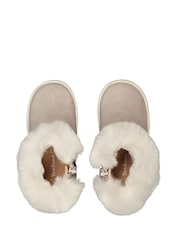 Toezone Girls Faith Suede Leather Faux Fur Zip Boots - Image 4 of 6