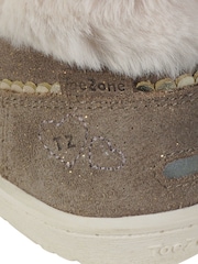 Toezone Girls Faith Suede Leather Faux Fur Zip Boots - Image 6 of 6