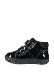 ToeZone Riley Girls Crinkle Patent Rip Tape Black Boots - Imagen 3 de 6