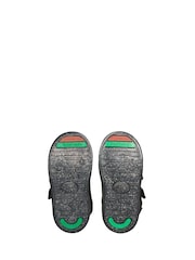 ToeZone Riley Girls Crinkle Patent Rip Tape Black Boots - Imagen 6 de 6
