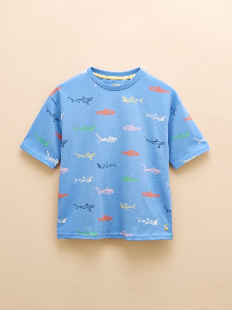 Joules Let's Go Blue Sharks Short Sleeve T-Shirt - Image 1 of 3