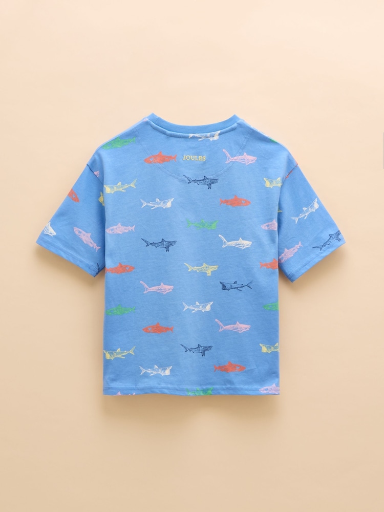 Joules Let's Go Blue Sharks Short Sleeve T-Shirt - Image 2 of 3