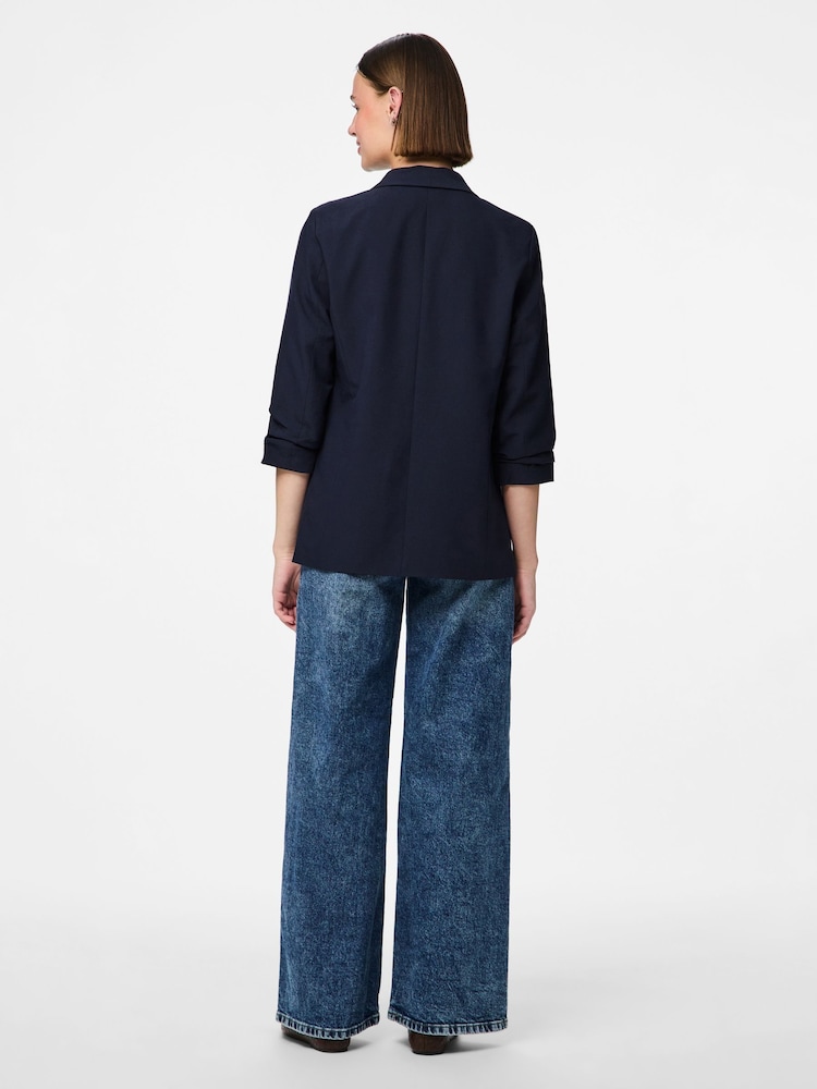 Bleu - Blazer PIECES à manches froncées - Image 3 of 6