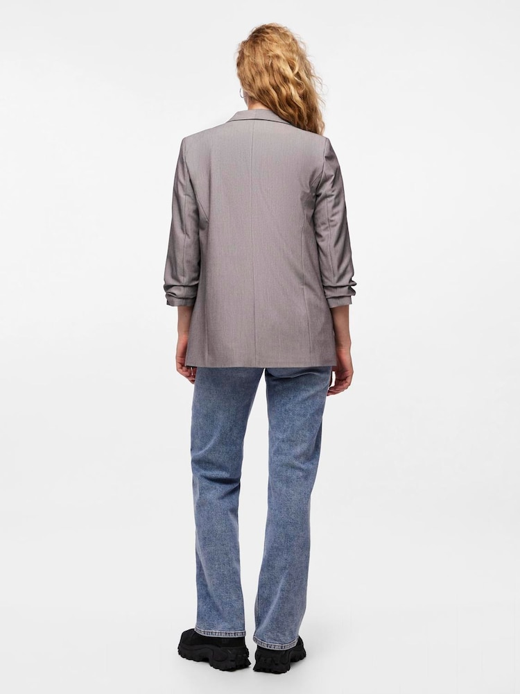 Gris - Blazer PIECES à manches froncées - Image 4 of 6