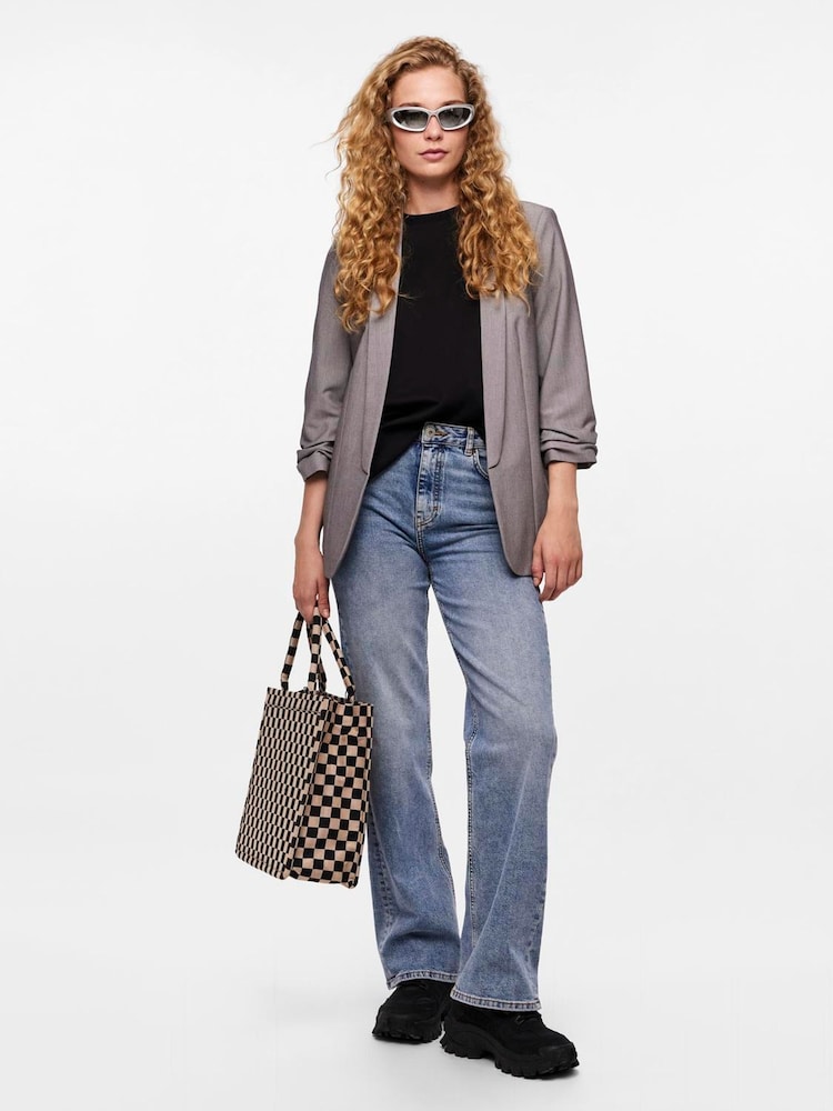 Gris - Blazer PIECES à manches froncées - Image 5 of 6