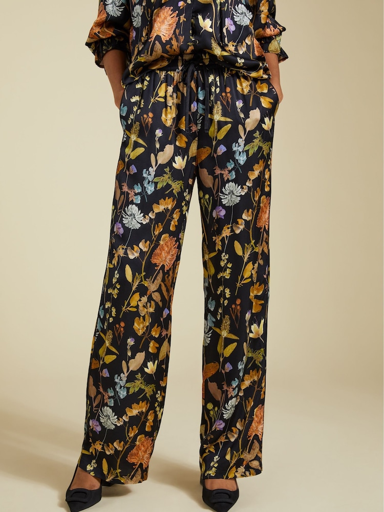 Baukjen Mandy Printed Satin Black Trousers - Image 2 of 5