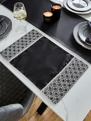 Catherine Lansfield Set of 4 Black Deco Sequin Dining Placemats - Image 1 of 3