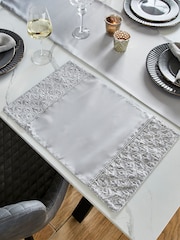 Catherine Lansfield Set of 4 Silver Deco Sequin Dining Placemats - Image 1 of 3