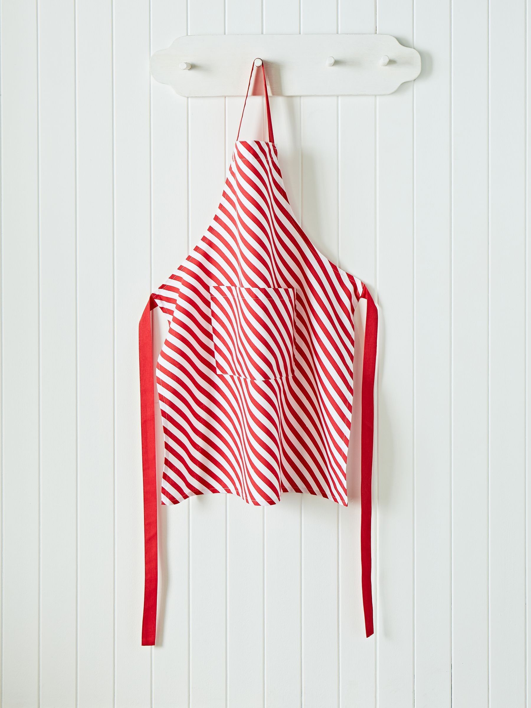 Catherine Lansfield Unisex Red Christmas Candy Cane 100% Cotton Kitchen Adult Apron - Image 3