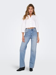 ONLY Blue Maddie Extra High Waisted Wide Leg Jeans with Comfort Stretch - Image 1 of 10