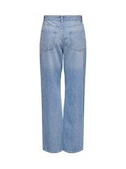 ONLY Blue Maddie Extra High Waisted Wide Leg Jeans with Comfort Stretch - Image 10 of 10