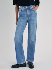 ONLY Blue Maddie Extra High Waisted Wide Leg Jeans with Comfort Stretch - Image 2 of 10