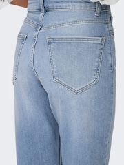 ONLY Blue Maddie Extra High Waisted Wide Leg Jeans with Comfort Stretch - Image 8 of 10