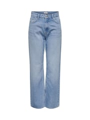 ONLY Blue Maddie Extra High Waisted Wide Leg Jeans with Comfort Stretch - Image 9 of 10
