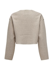 ONLY Kurze Jacke mit Kontrastnähten und Muschelsaumkante - Bild 7 von 7