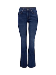 ONLY Blue Lola High Waisted Flared Jeans with Comfort Stretch - Image 4 of 5