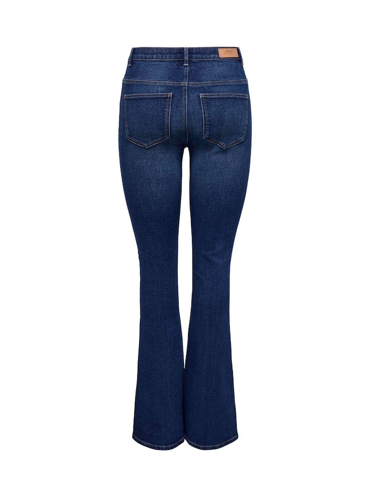 ONLY Blue Lola High Waisted Flared Jeans with Comfort Stretch - Image 5 of 5