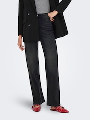 ONLY Black Maddie Extra High Waisted Wide Leg Jeans with Comfort Stretch - Image 1 of 5
