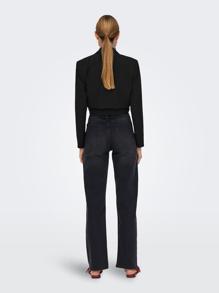 ONLY Black Maddie Extra High Waisted Wide Leg Jeans with Comfort Stretch - Image 2 of 5