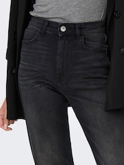 ONLY Black Maddie Extra High Waisted Wide Leg Jeans with Comfort Stretch - Image 3 of 5