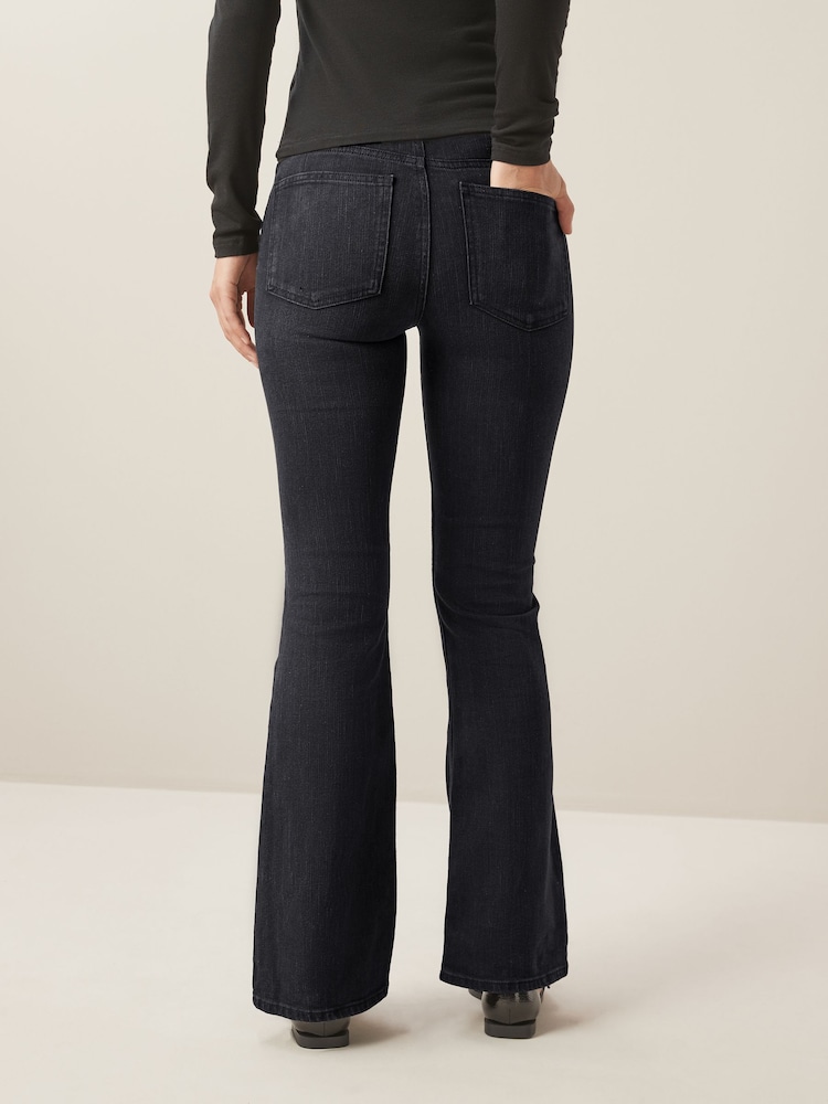 ONLY Black Lola High Waisted Flared Jeans with Comfort Stretch - Image 3 of 6