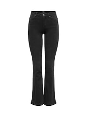 ONLY Black Lola High Waisted Flared Jeans with Comfort Stretch - Image 5 of 6