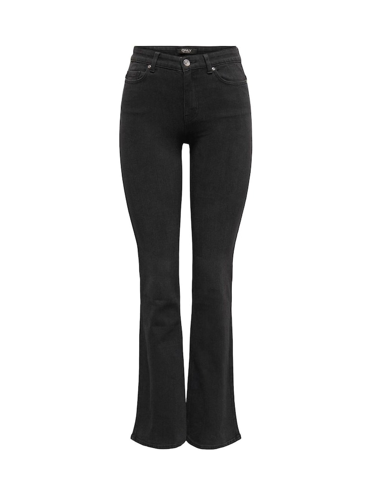 ONLY Black Lola High Waisted Flared Jeans with Comfort Stretch - Image 5 of 6