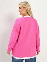 Yours Curve Pink Crew Neck Jumper - Image 3 of 6