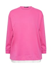 Yours Curve Pink Crew Neck Jumper - Image 5 of 6