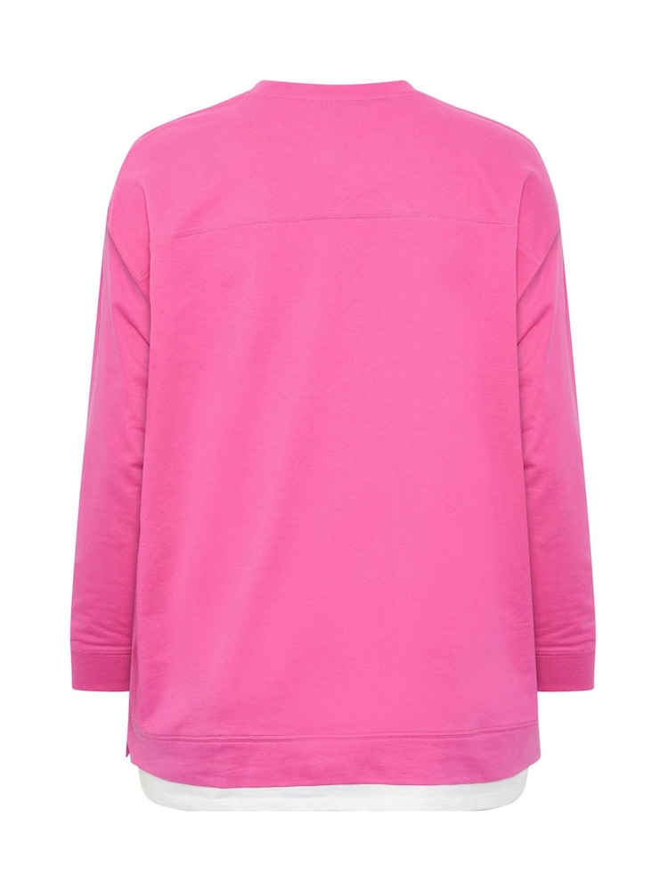 Yours Curve Pink Crew Neck Jumper - Image 6 of 6