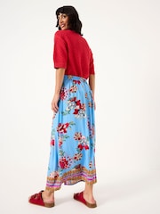 FatFace Bright Blue Arabella Midi Skirt - Image 3 of 6