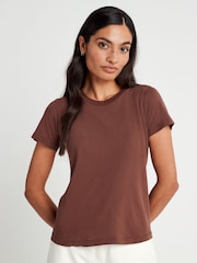 American Vintage Gamipy Short Sleeve 100% Cotton Brown T-Shirt - Image 1 of 3