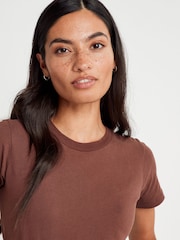 American Vintage Gamipy Short Sleeve 100% Cotton Brown T-Shirt - Image 3 of 3