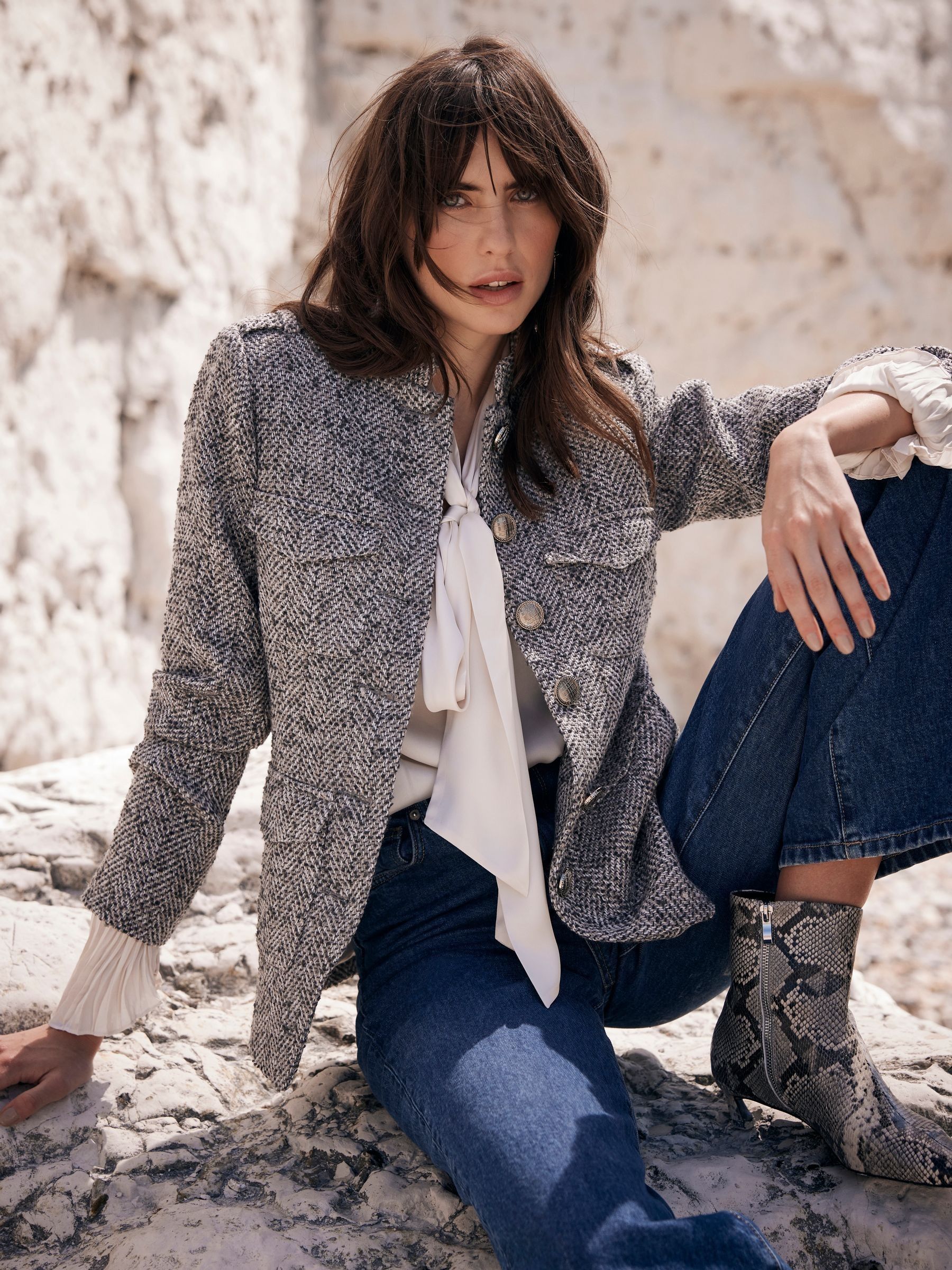Velvet grey jacket best sale