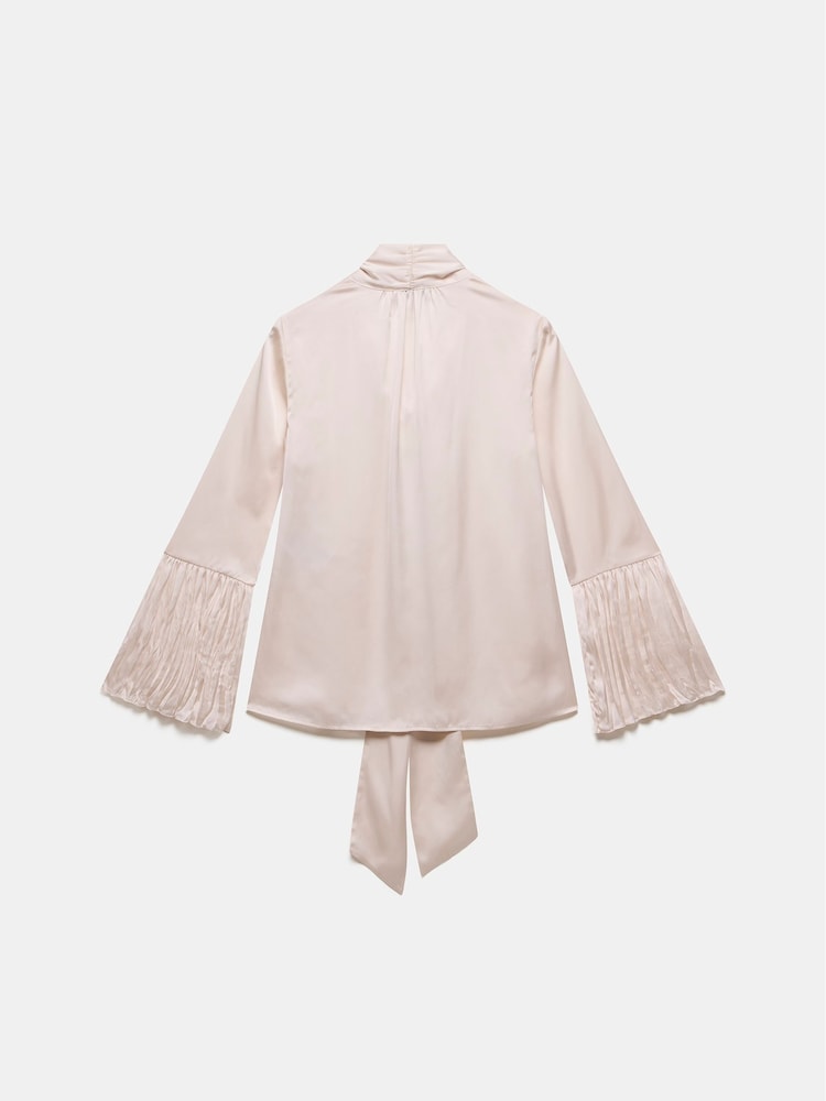 Mint Velvet Cream Satin Pussy Bow Blouse - Image 4 of 4