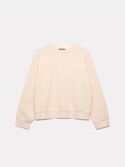 Mint Velvet Cream Textured 100% Cotton Sweatshirt - Image 3 of 4