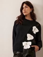 Mint Velvet Black Bow Detail Jumper - Image 1 of 4