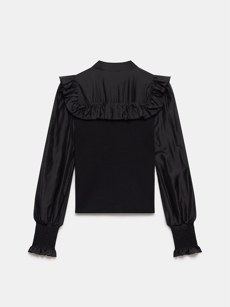Mint Velvet Black Pussy Bow Knit Top - Image 4 of 4 Mint Velvet Black Pussy Bow Knit Top - Image 4 of 4