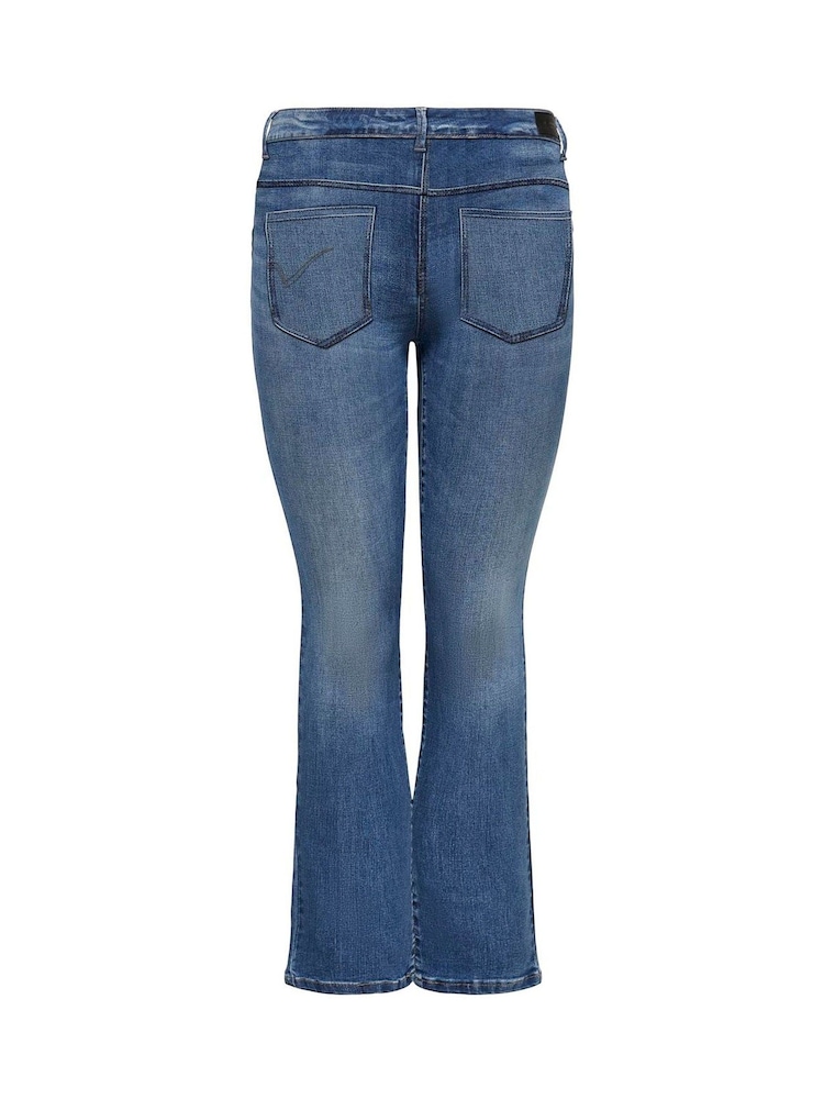 ONLY Curve Blue High Waist Sally Flared Jeans - Image 6 of 6